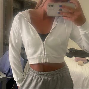 brandy melville cropped hoodie sweatshirt